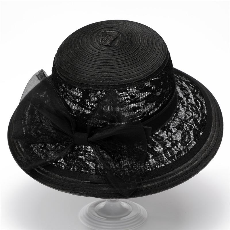Ladies cool hat sun hat summer elegant fashion top hat organza flower pot hat sun hat