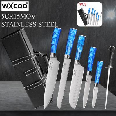 WXCOO Professional Kitchen Knives Japanese Boning Knife Butcher Cleaver Knife Stainless Steel Santoku Cleaver Slicing Knife