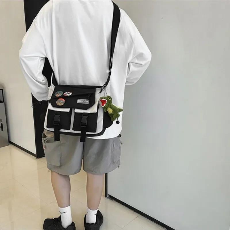 Harajuku Erkekler Naylon Kadınlar için Crossbody Çanta askılı çanta Kızlar Okul Kitap Çantaları Gençlik Kanvas Çanta omuzdan askili çanta Kesesi Bolsas