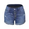 Stretchy Hole Breaking Ladies Denim Shorts