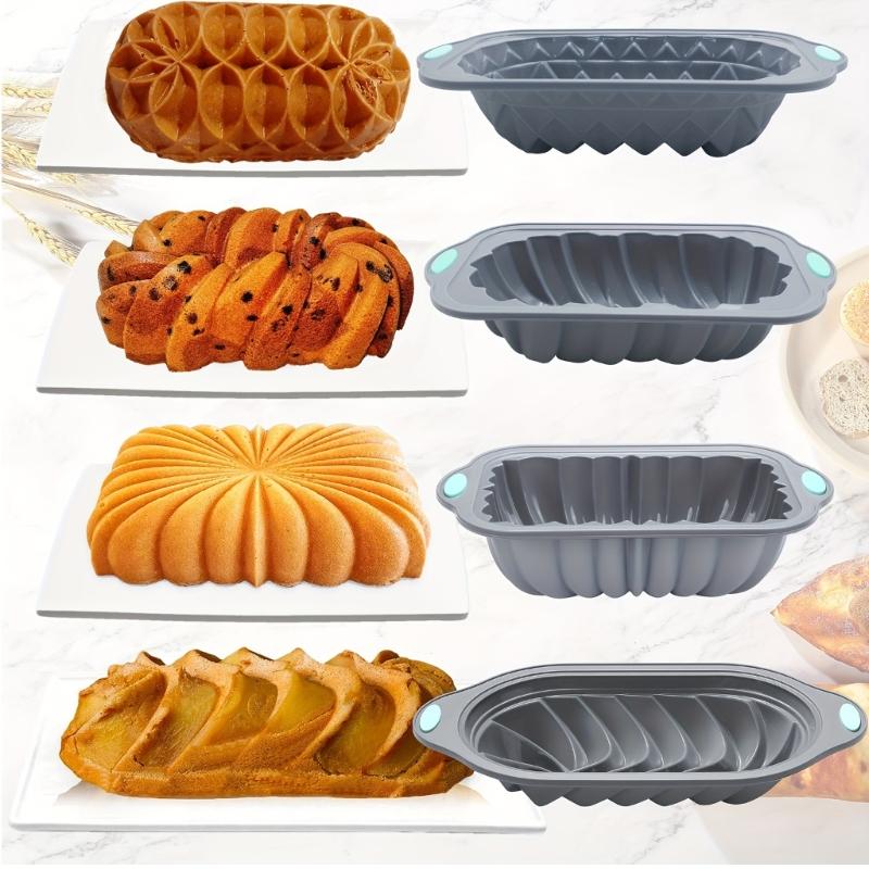 Pack of 4 Multifuntional Cake Baking Molds Baking Pans Stainless Steel Toast Plate Baking Molds Cake Pans for Baking