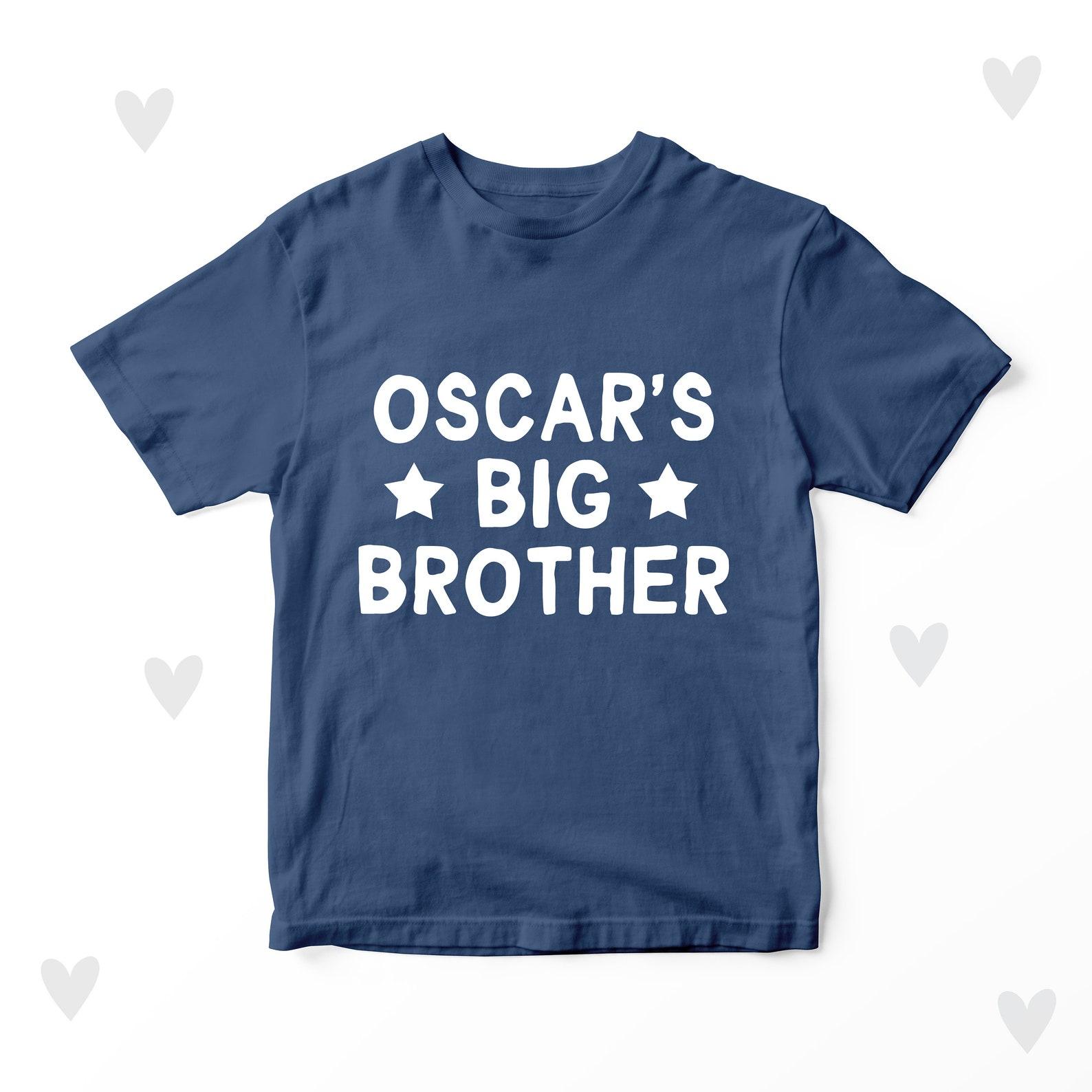 Personalized Big Brother T-shirt, 100% Cotton Kids Tee, Sibling Announcet Gift 160