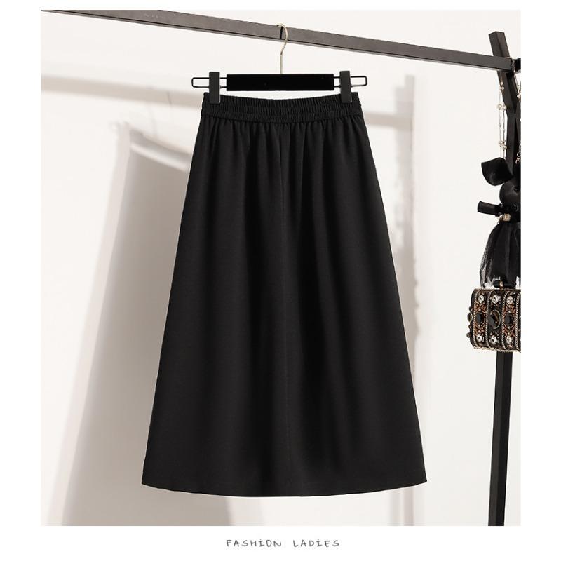 DIMANAF Plus Size Autumn 2025 Skirts Women Loose Skirt A-Line Fashion Maxi Pleated Skirts
