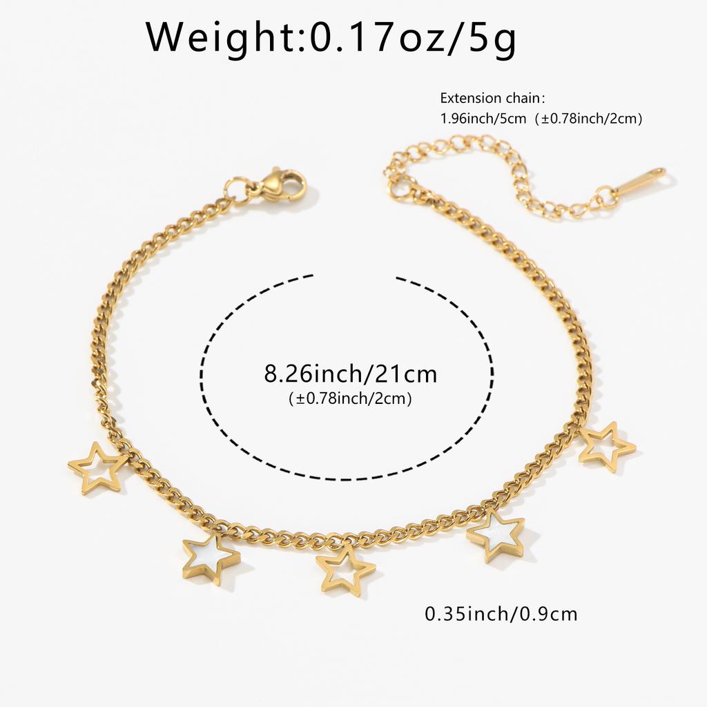 Stainless Steel Star Anklet for Women Minimalist Hollow Star Foot Jewelry Beach Accessory Gift