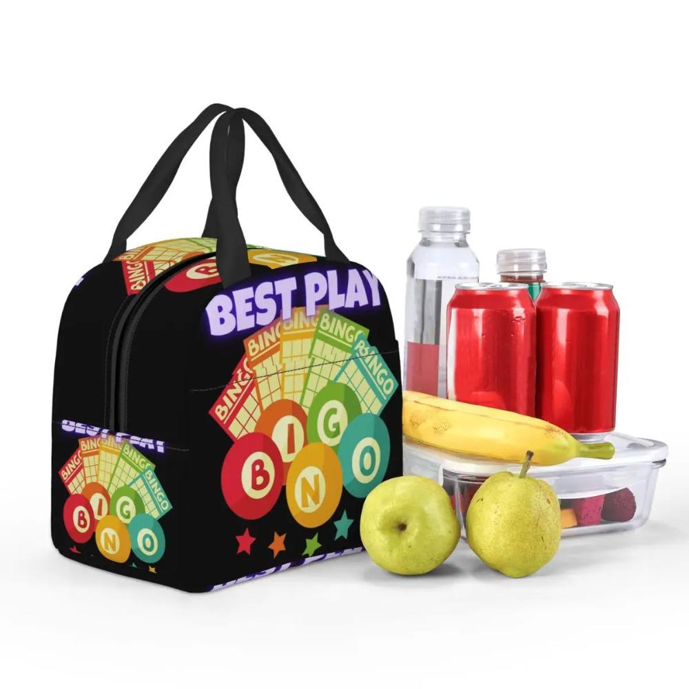 Bingo Queen Print Insulated Lunch Bag for Women Kids Portable Food Boxes Thermal Lunch Box Tote