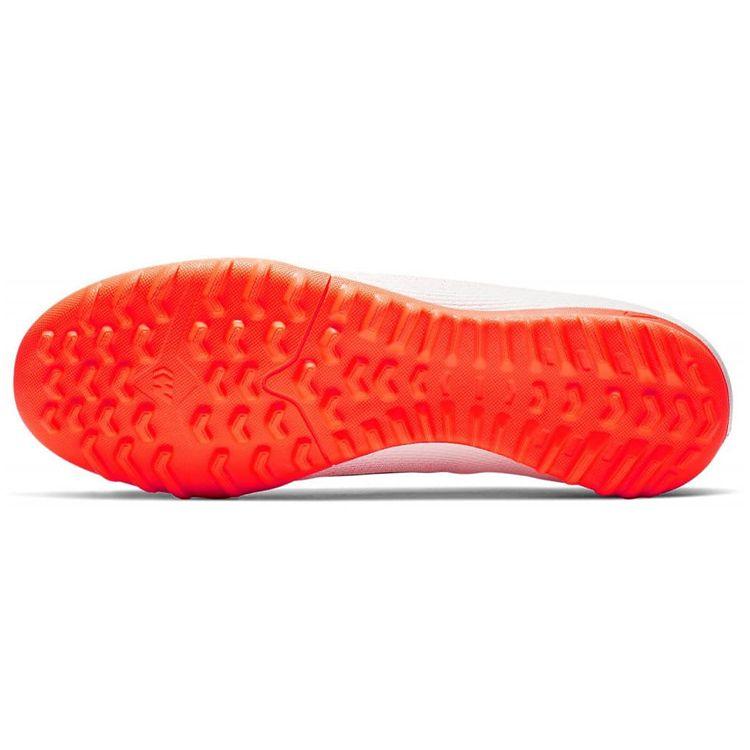 Nike Mercurial Vapor 12 Academy Round Toe Lace-Up TF Men Football Shoes White Orange AH7384-801