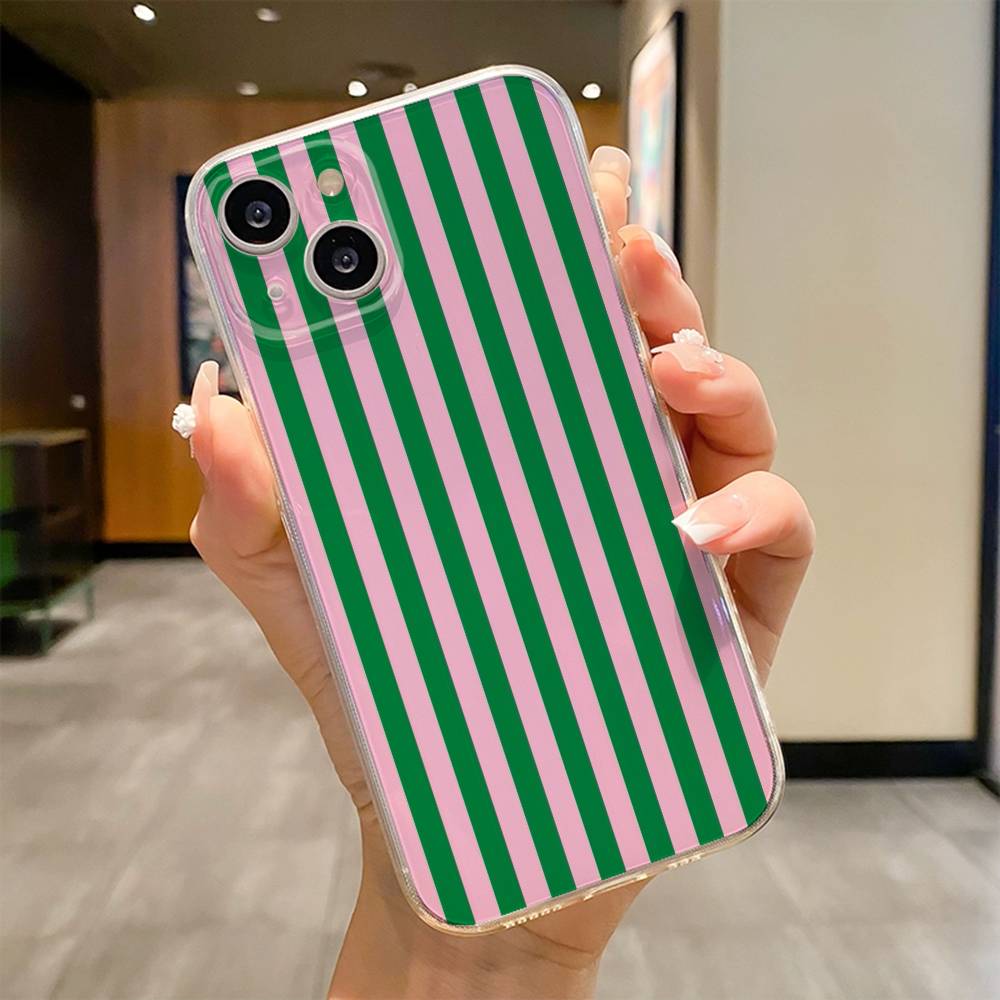 Colorful Striped Phone Case For iPhone 17 16e 16 15 14 13 12 11mini Pro Max X XR XSMAX 8 7 Air Plus Soft Cover