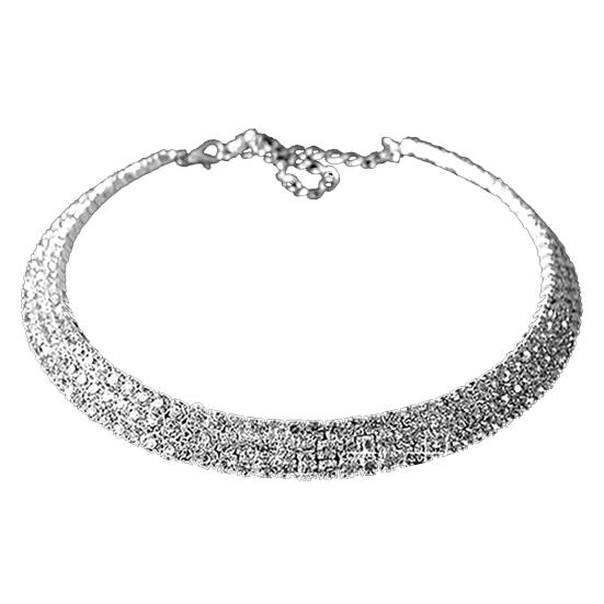 Fashion Elegant Rhinestone Women Collar Choker Necklace for Wedding Birthday Jewelry