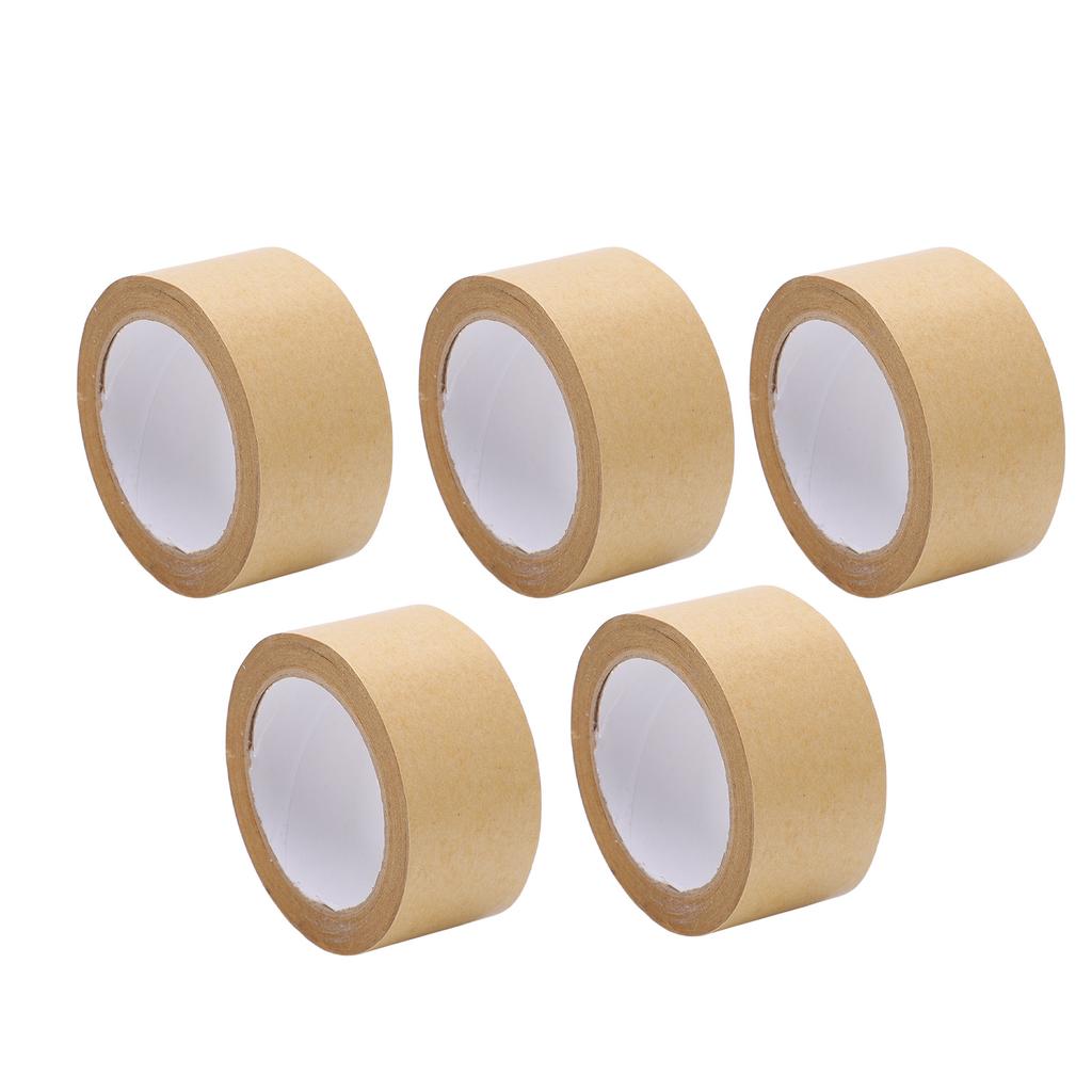 5PCS Kraft Paper Tape Good Toughness Self Adhesive Degradable Environmental Friendly Gummed Packing