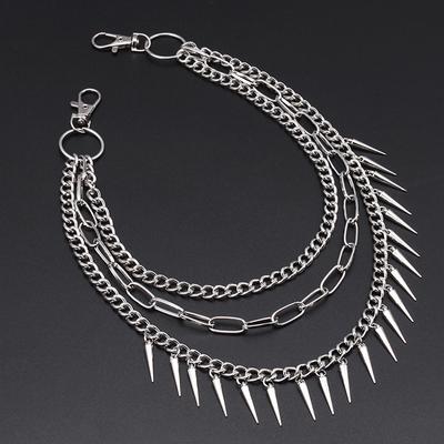 Layered Punk Chain On The Jeans Pants Women Spike Keychains Waist Chain Ornament