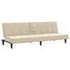 Cream Fabric Sleeper Sofa with Drink Holders