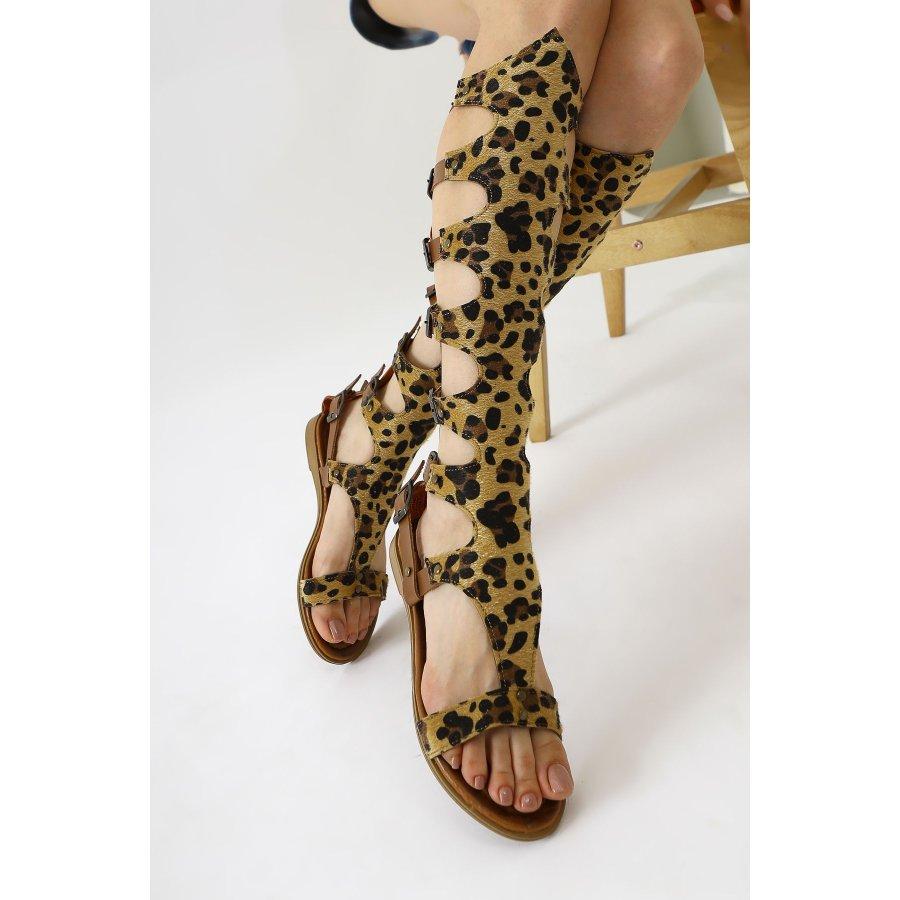 Sandales gladiateur en daim pour femmes