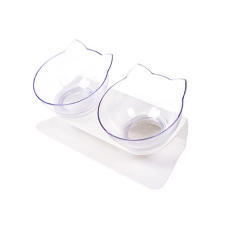 Miska dla kota 1 szt. Miska dla zwierząt Miska uchylna do karmienia Akcesoria dla zwierząt Miska ochronna na szyję Podwójna miska Miska na karmę dla zwierząt Miska na ryż