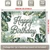 2D Flat Surface Green Tropical Leaves Birthday Celebration Background Fabric Suitable for Party Decoration Polyester Fiber