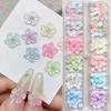 12grid 3D Ice Translucent Petal Nail Rhinestones Colorful Gradient Crystal Petal Nail Charms Resin Flatback Flower Nail Decora 5