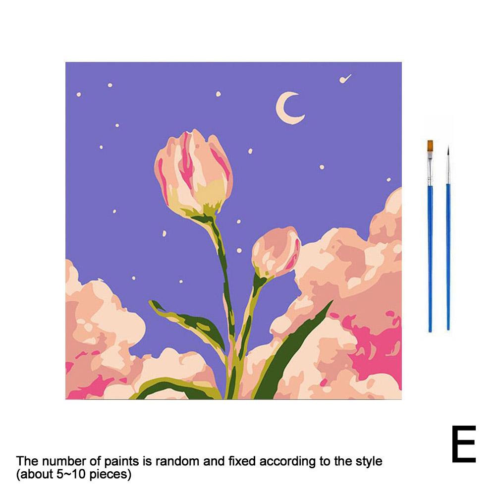 DIY Digital Oil Painting For Rose Flower Hand Painted Oil Painting Coloring by Numbers Acrylic Drawing Modern Wall Home Decor