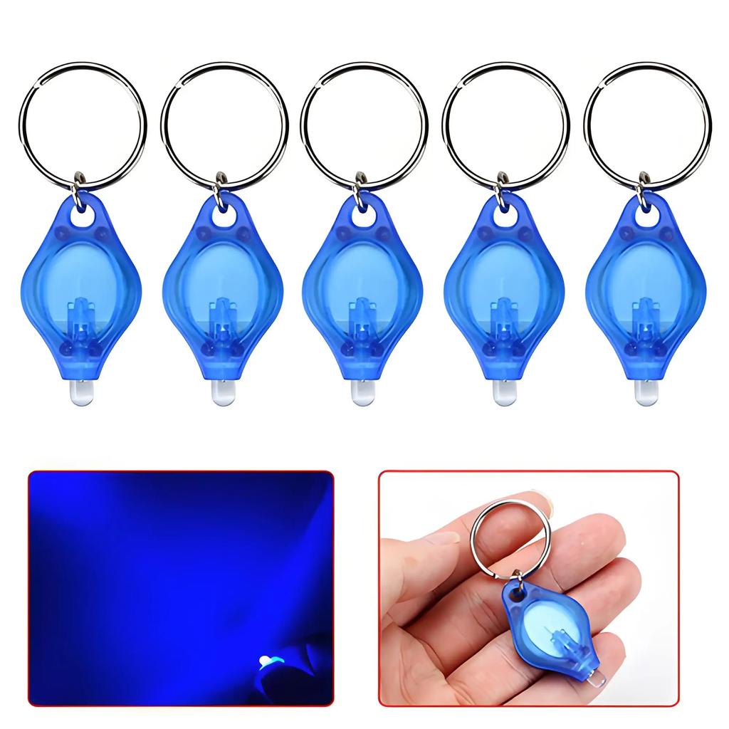Ultra Bright Mini Portable LED Keychain Light Powerful Outdoor Flashlight with UV Purple Glow for Emergency and Night Use