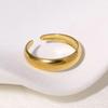 18K Gold-Plated Open Stainless Steel Pinky Ring: European & American Fashion
