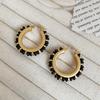 Bohemian Colorful Natural Stone Beaded Earrings - European & American Retro Style, High-End Light Luxury
