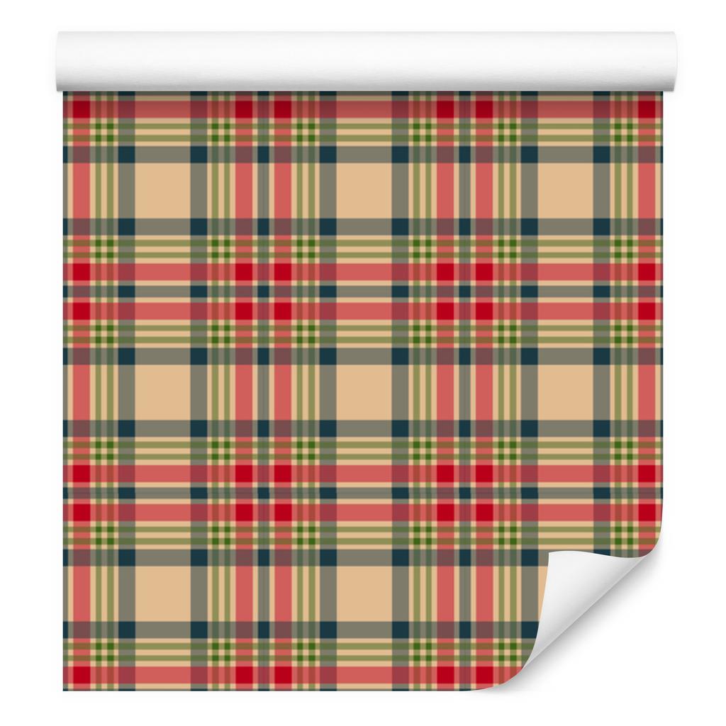 Christmas Autumn Plaid Wallpaper Red and Brown 50x1000