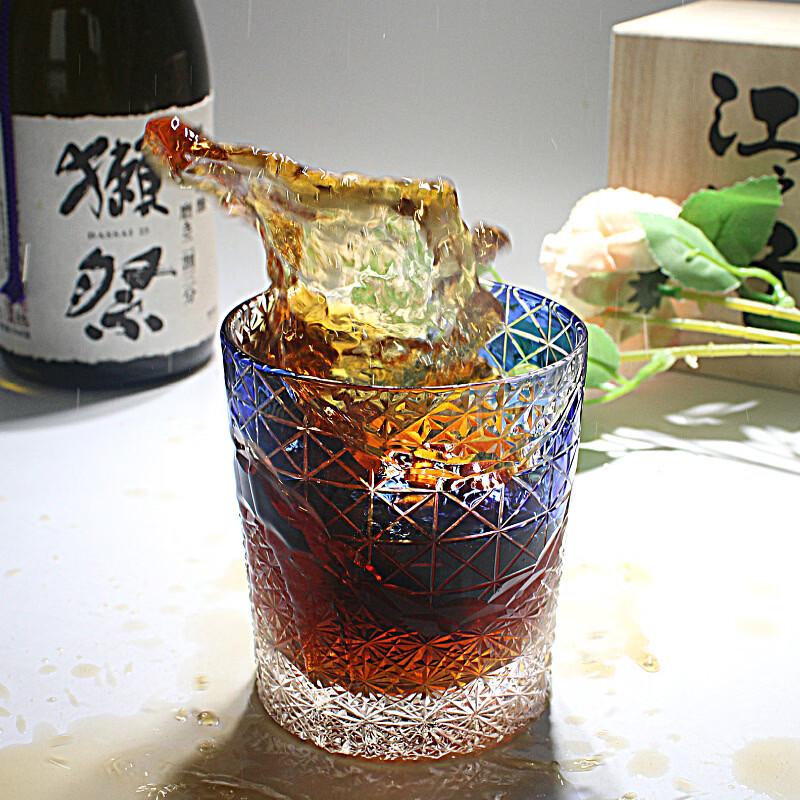 Edo Kiriko Hand-Carved Crystal Whiskey Glass