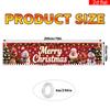 Merry Christmas Yard Sign Party Banner, Cartoon Santa Red Nose Reindeer Snowman Red Plaid Design, Polyester Outdoor Decoration