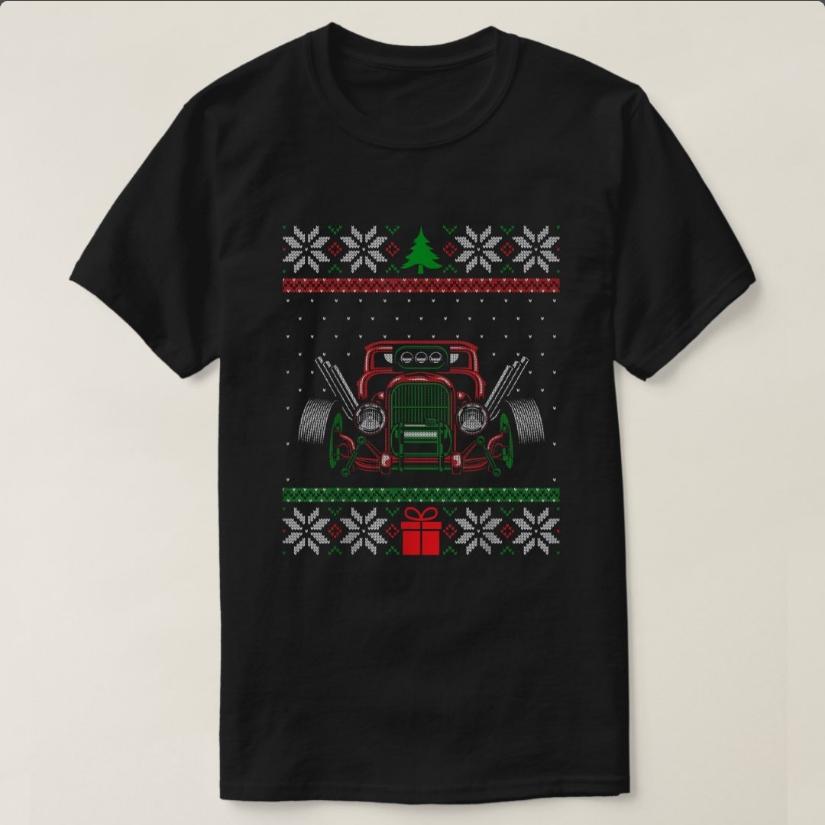 Custom Hot Rod Garage Ugly Christmas Modified Cars TShirt 100 Cotton ONeck Short Sleeve Summer Casual Mens Tshirt Streetwear S