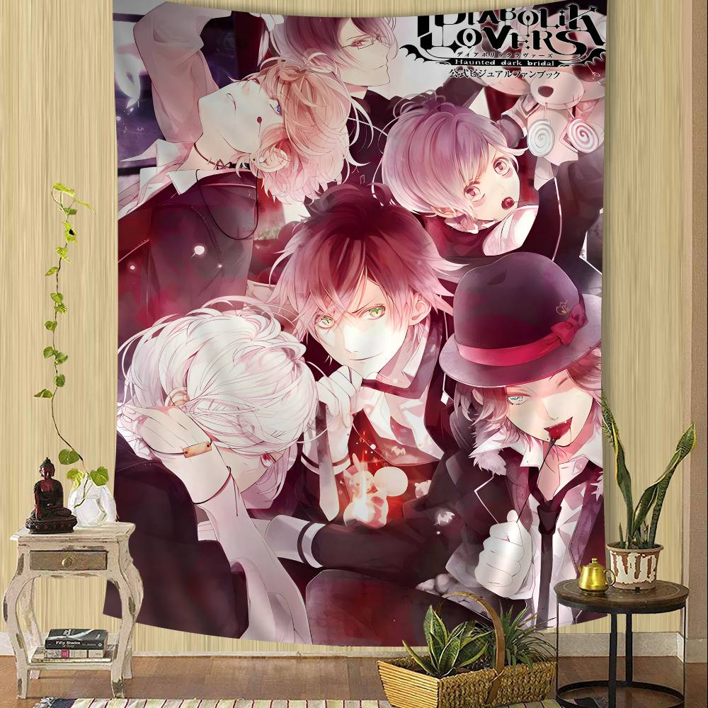 Video Game DDiabolik LLovers Colorful Tapestry Wall Hanging Hanging Tarot Hippie Wall Rugs Dorm Art Home Decor