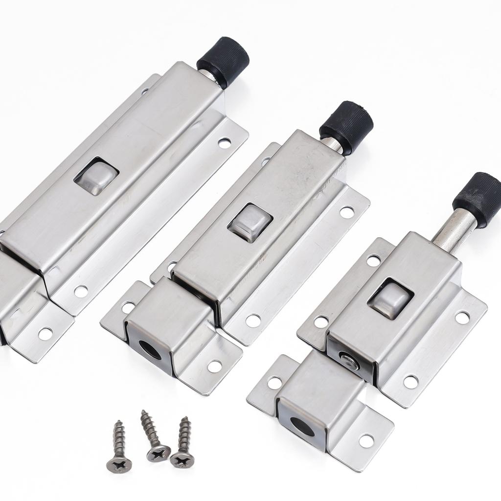 Stainless Steel Door Latch Spring Lock with Screws Automatic Spring Latches Door Window Catch Lock Gate Anti-theft Hardware
