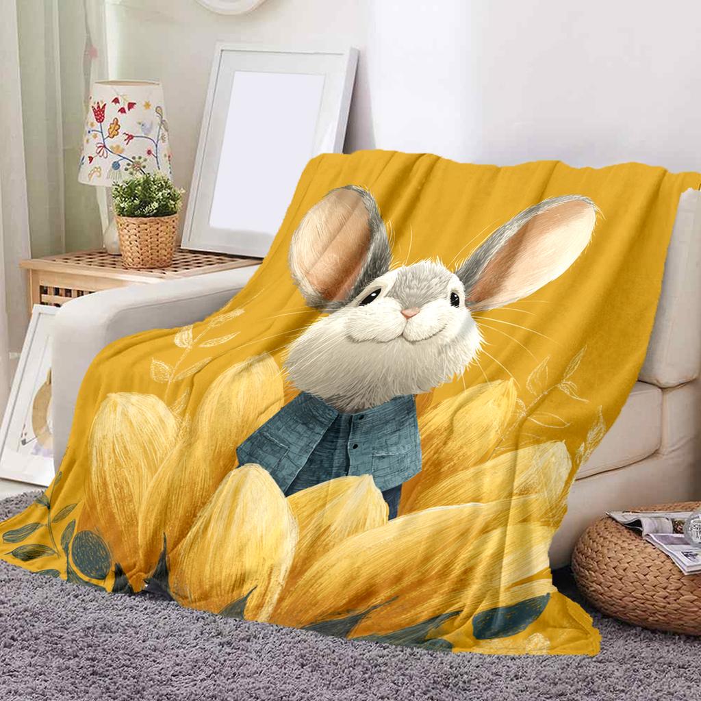 1 ks Flanelová deka s kresleným potiskem, Vysoce kvalitní, Pohodlná pro všechna roční období, Domácí dekorace, Teplo a pohodlí, Perfektní jako vánoční dárek k narozeninám