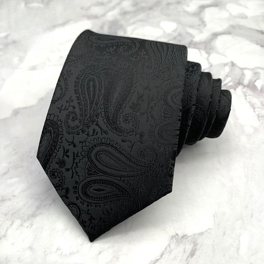 Floral Black Necktie Stripes Retro Cravat Simple Men Necktie Boys