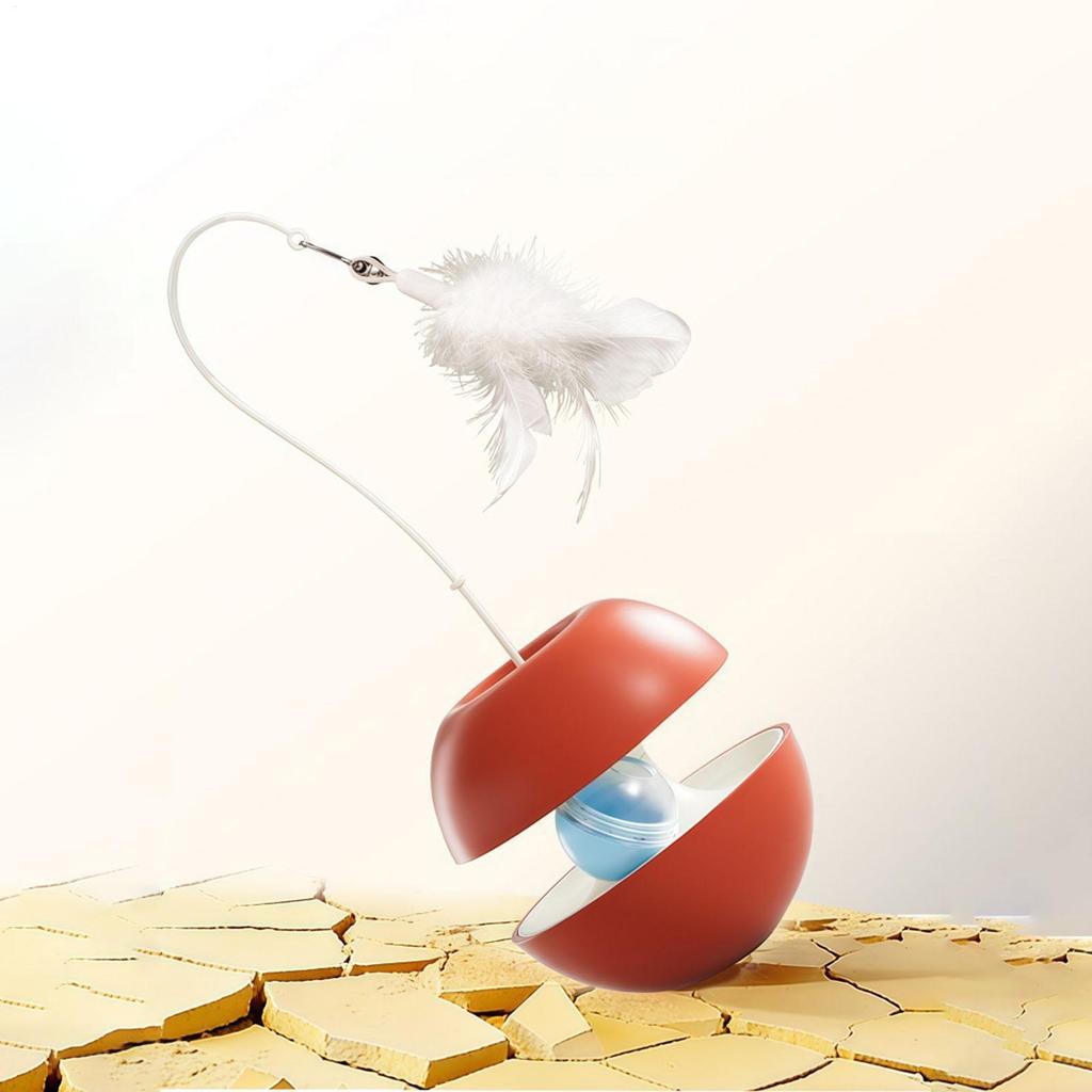Cat Teaser Toy Interactive Treat Dispensing Enrichment Wobble Indoor Cat Puzzle Toy for Mental Stimulation Boredom Home