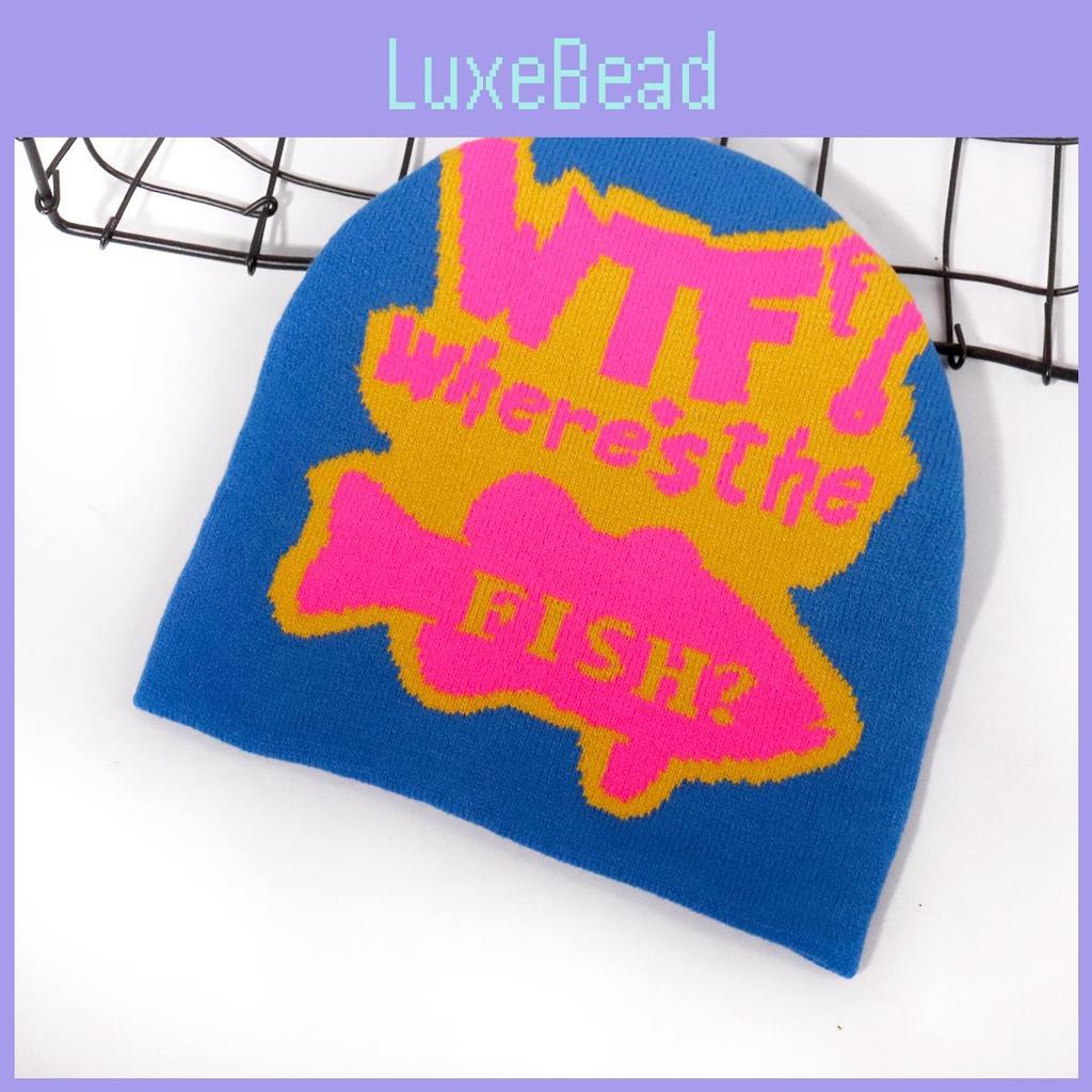 Fashion Color Blocked Letter Pattern Neutral Casual Warm Knitted Hat Autumn For