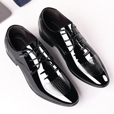 Zapatos Oxford de Cuero de Negocios de Lujo para Hombre Transpirables de Cuero Barnizado Zapatos Formales Talla Grande Hombre Oficina Boda Zapatos Planos Masculino Negro
