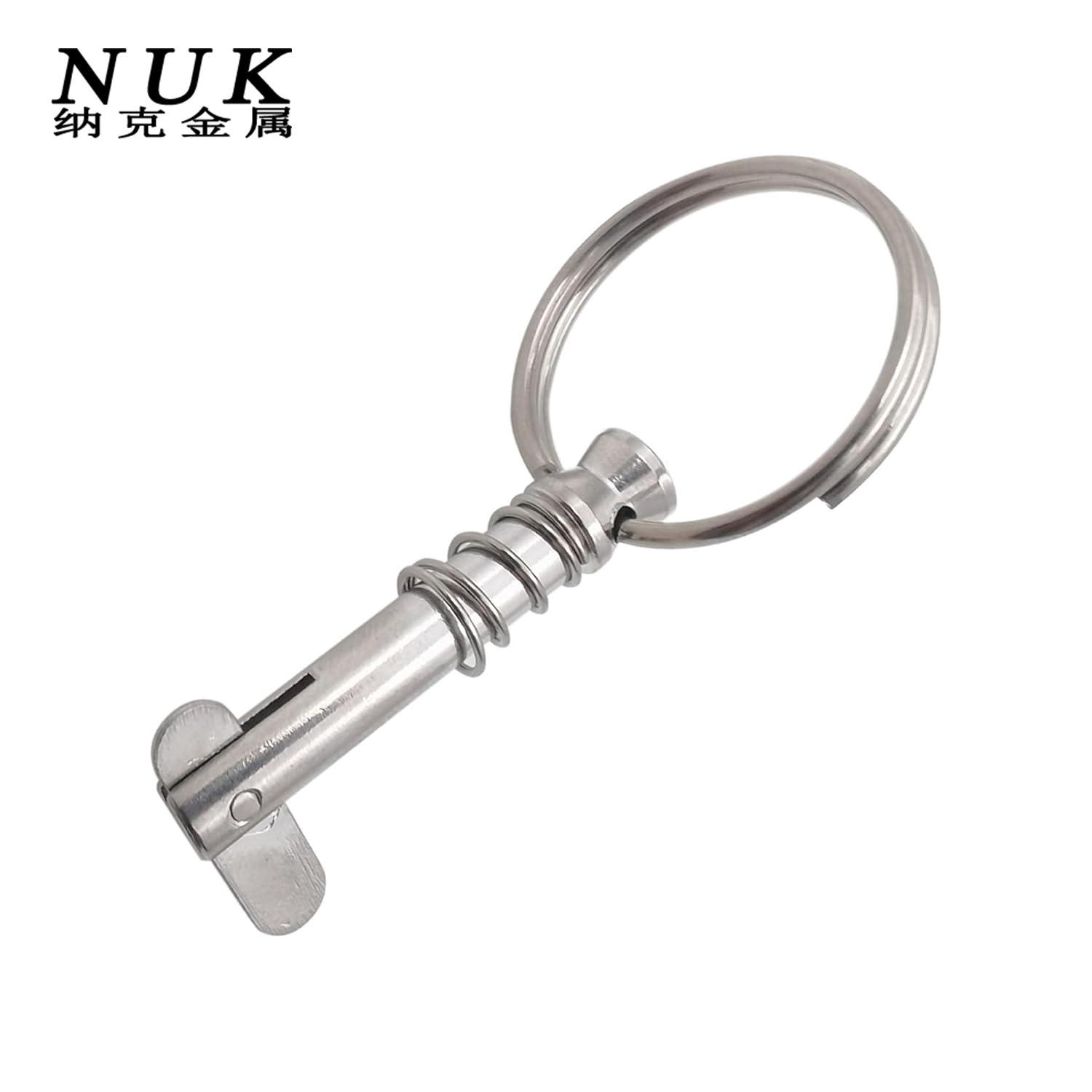 Steel Quick Release Pin with Retaining Ring Safety Lock Detent Pin for Wire Rope Clamp Fastening and Secure Connection Applications One Size серебряный