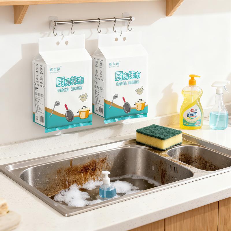 Large bag hanging kitchen rag disposable lazy rag bottom pumping non-stick oil dishcloth towel kitchen paper