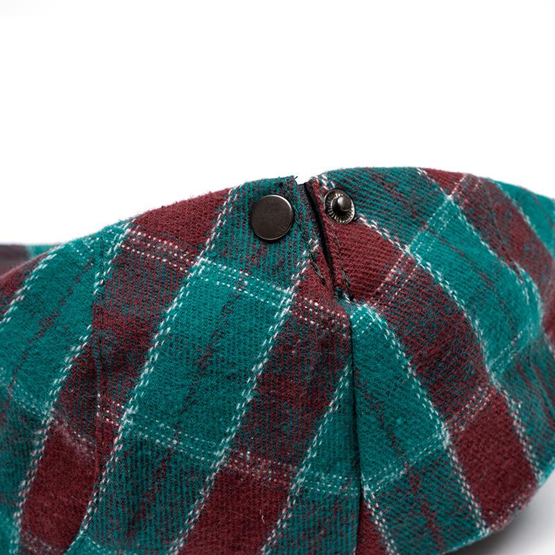 Fargerutete fremoverlue dame herre høst vinter spisslue stort hode beret