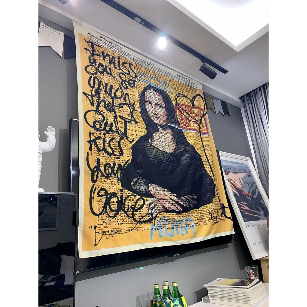 Arazzo Graffiti Mona Lisa Bohemien Spiaggia
