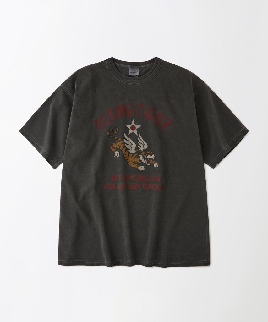OUTSTANDING Mil Series Tee(14Af Flying Tiger)_Pigment Charcoal