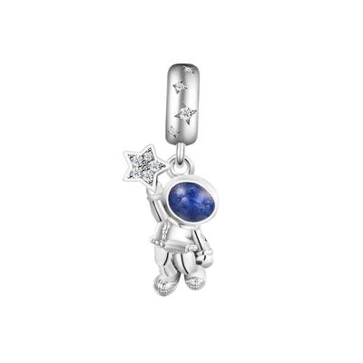 Fits Europe Bracelet Argent 925 Sterling Silver Astronaut In The Galaxy Dangle Charms Beads for Jewelry Making Kralen 2022 New