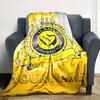 Name Custom Al-Nassr Print Flannel Blanket High Quality Warm Comfortable Cover for All Seasons Perfect for Gifts Home Decor