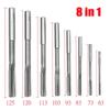 8Pcs HSS M35 M35 C0.5 3/4/5/6/7/8/9/10mm Reamer Machine Chucking Reamer Mill Cutter Tool High Speed Steel