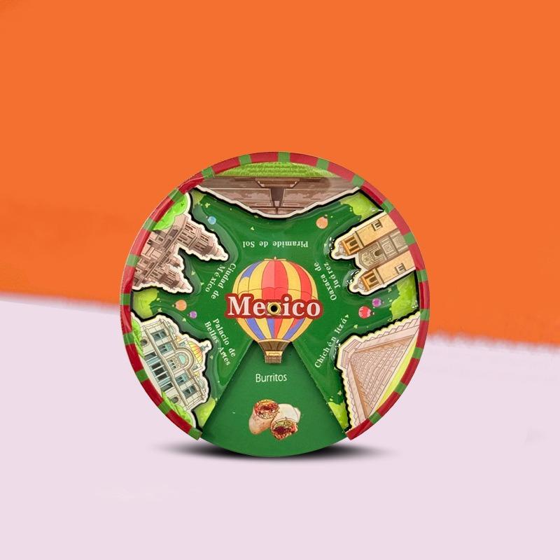 European Wooden Rotating City Fridge Magnet Creative Travel Souvenir Refrigerator Magnet Decoration Gift For Tourists Home Decor