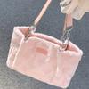 Women's Large Capacity Plush Tote: Autumn/Winter Japanese Korean Style, Casual Commuting Fur Shoulder Bag