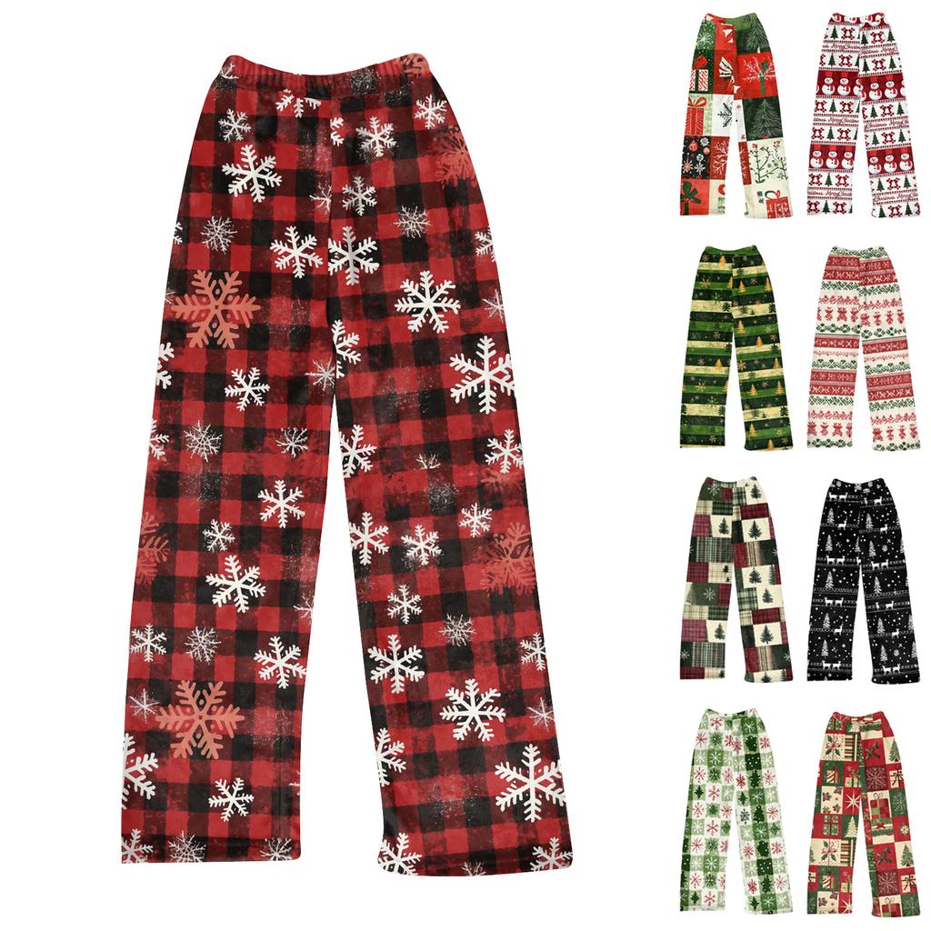 Children's Winter Pants Full Length Long Christmas Printed Pants