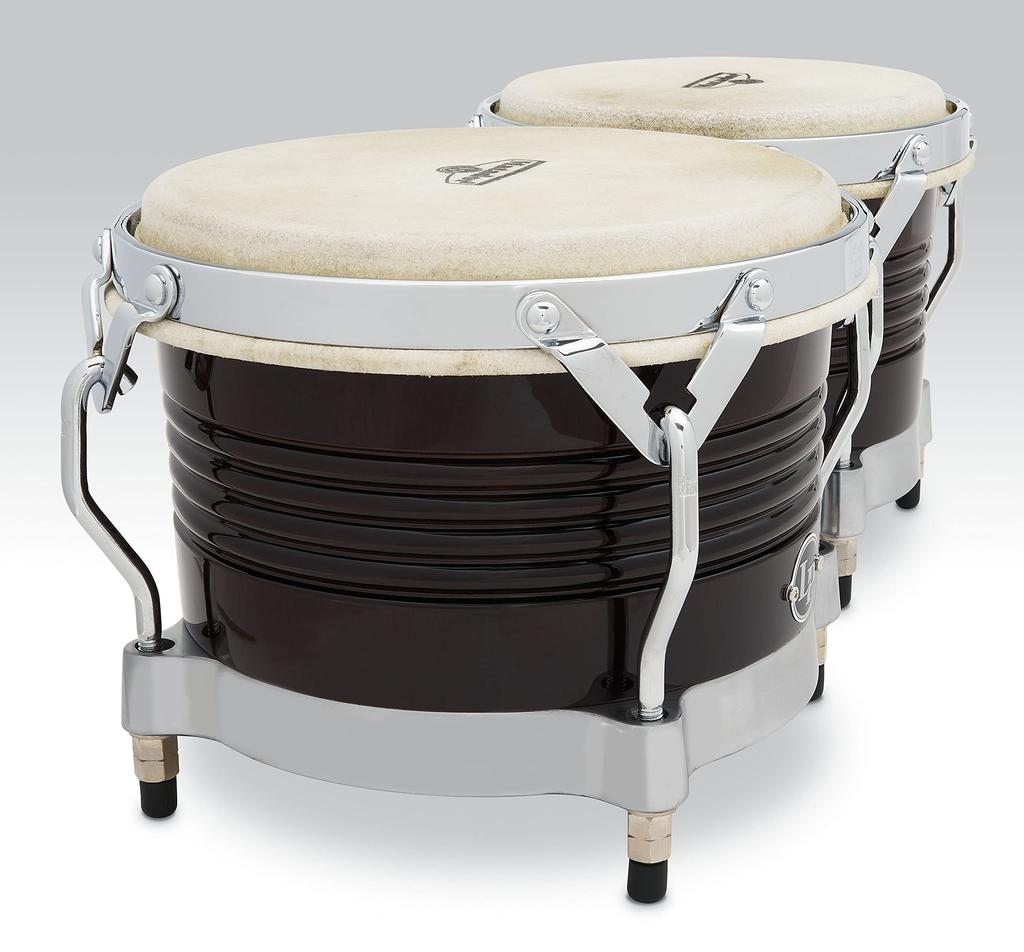 LP Matador Wood Dark Chrome M201 Bongos, Brown,