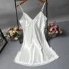 Cute Lace Camisola Patchwork Women's Nightgowns Silk Dress Bowknots Lingerie Nighty Women
