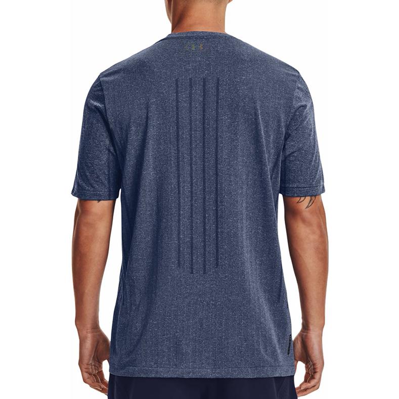 Under Armour Solid Crew Neck Sports T-Shirt Men Tops Deep-Blue 1373724-408