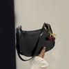 Women's PU Leather Handbag Versatile Solid Cherry Pendant Shoulder Bag Casual Commuting Bag Girl Underarm Bag