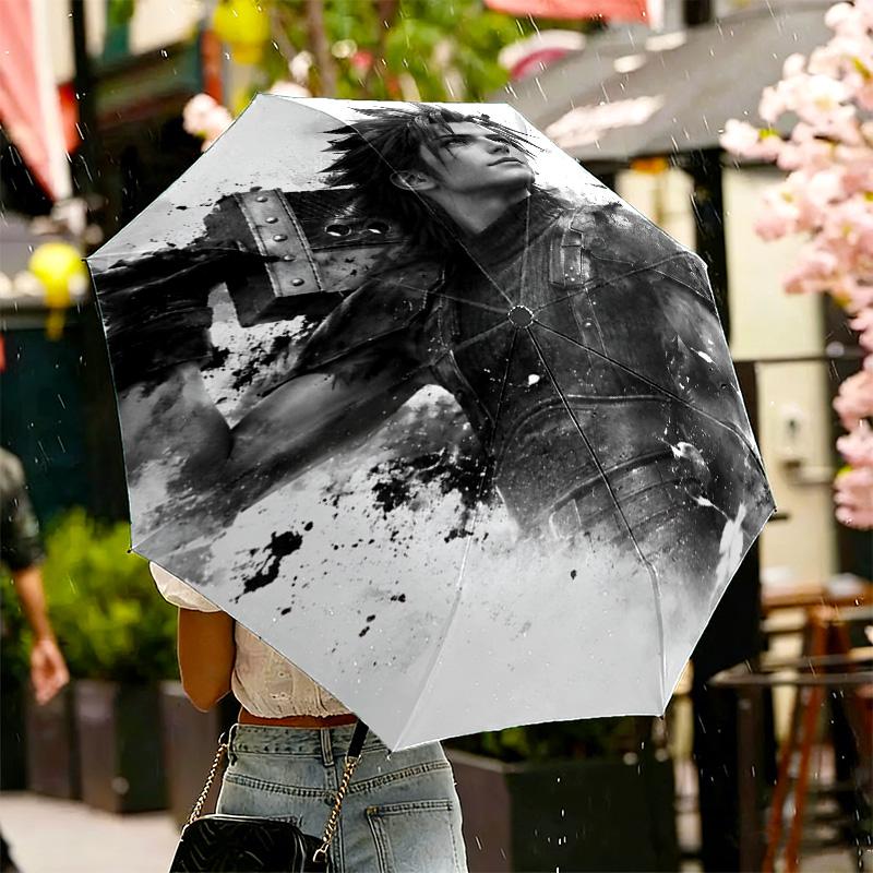 Final Fantasy Print Umbrella Automatic Opening/ Closing - Portable Foldable Design - Daily use for Travel/Outdoor - Gift for Birthday